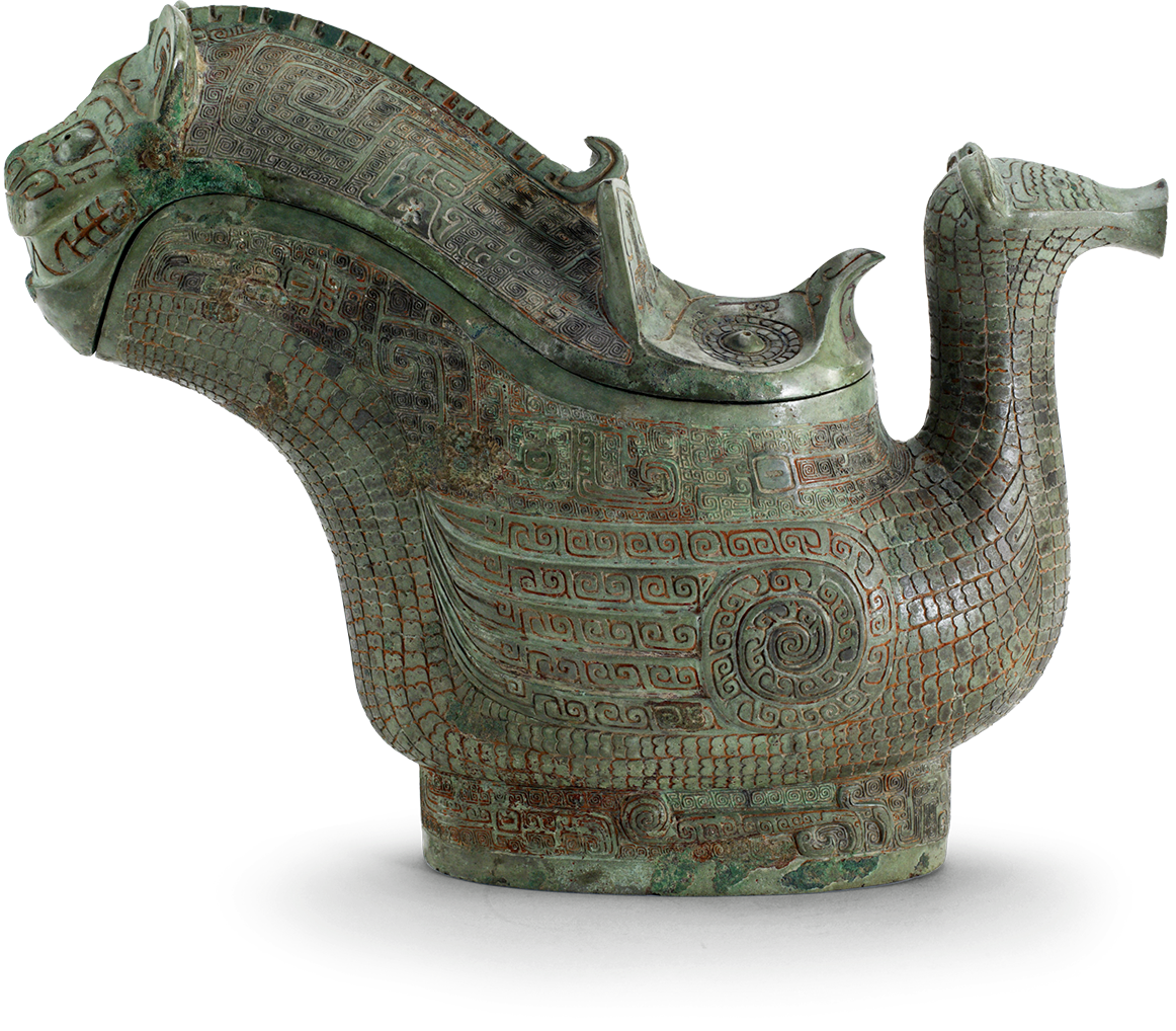 Gu: Bronze wine pouring vessel