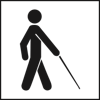 Icon of a human figure walking with a cane.