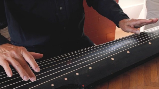 hands playing a stringed instrument