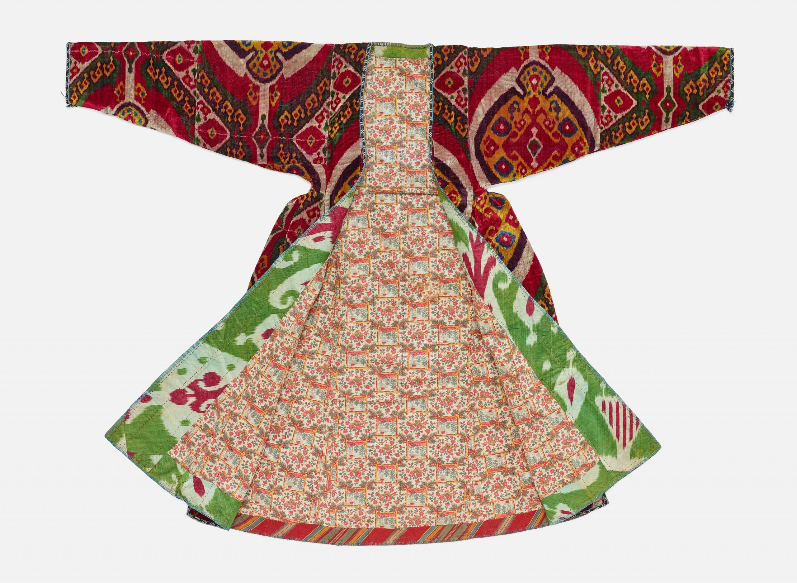 Colorful patterned woman's robe.