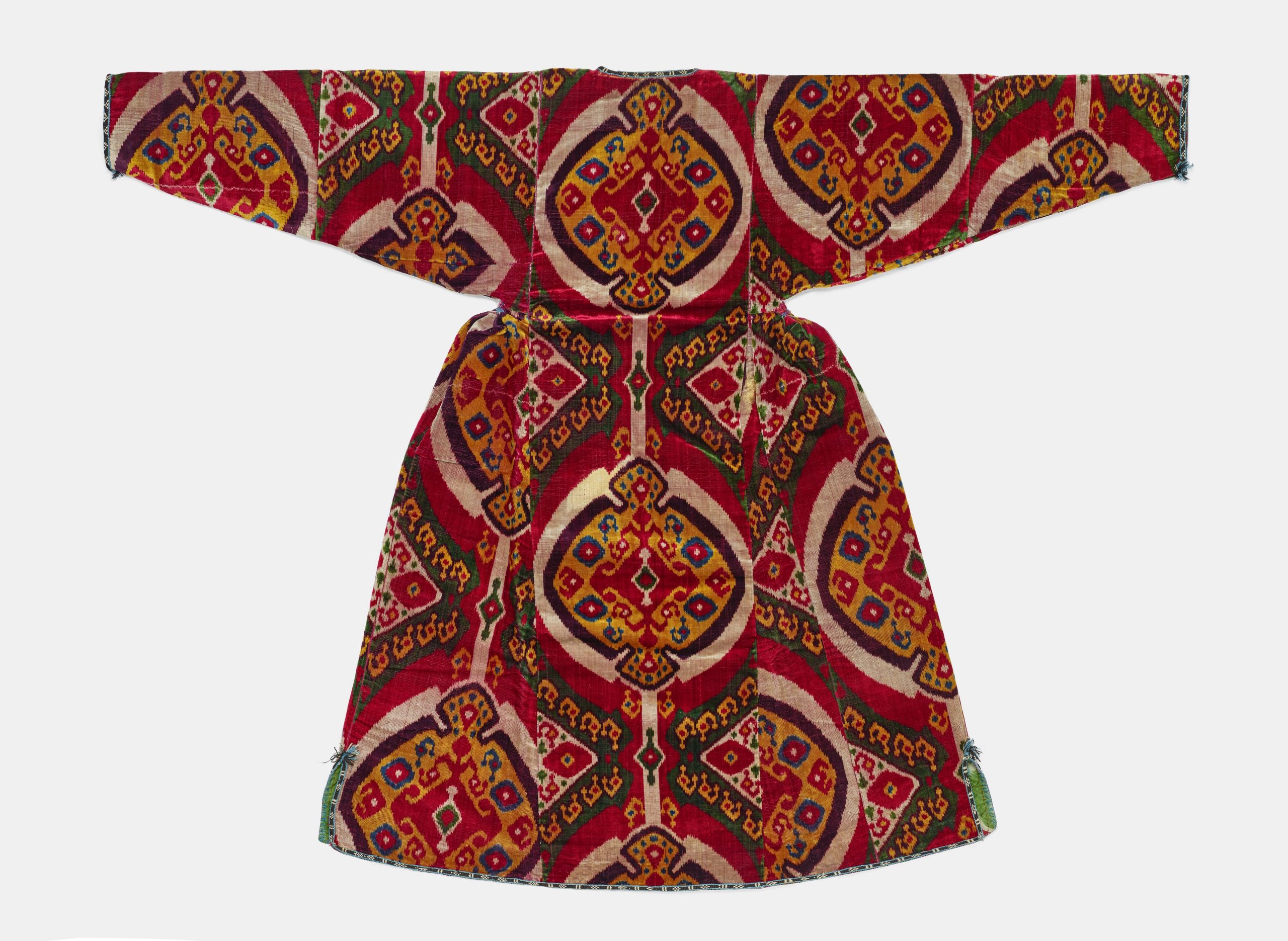 Colorful patterned woman's robe.