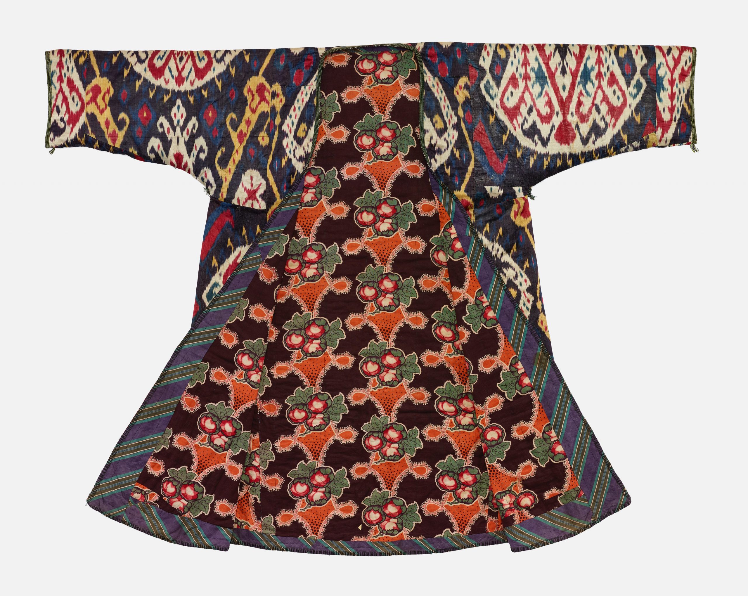Colorful patterned woman's robe.