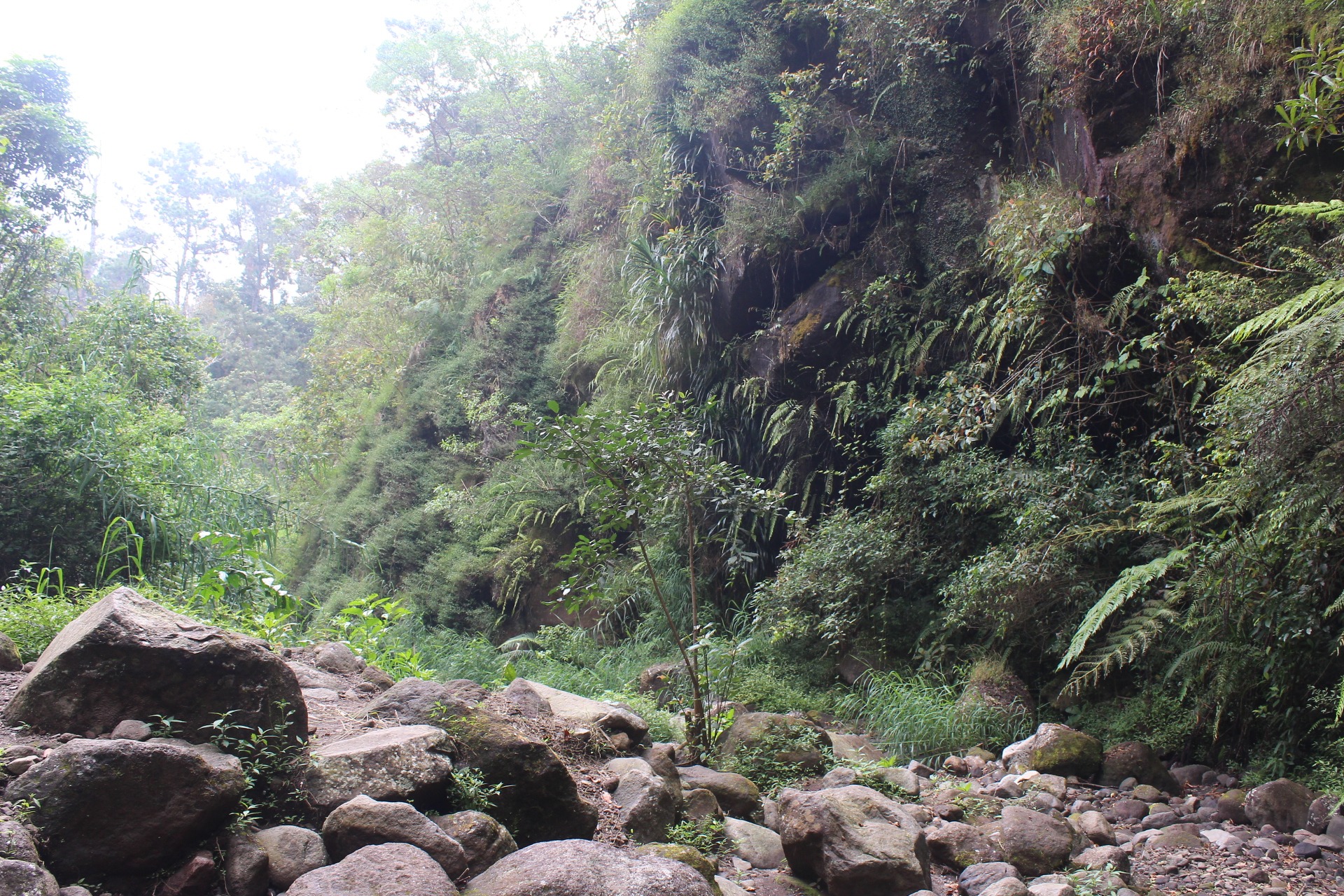 Stones at base of dry waterfall