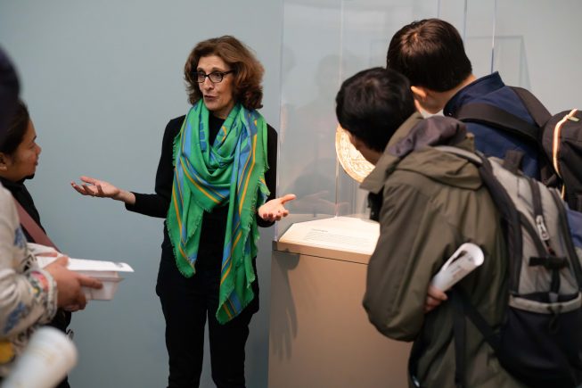 Curator giving a gallery tour