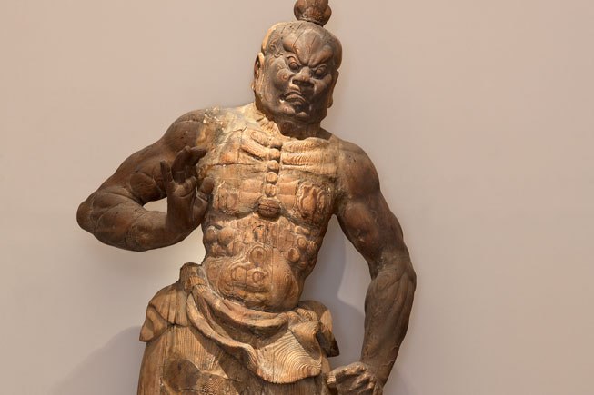 Guardian figure, wood; Japan, Kamakura period