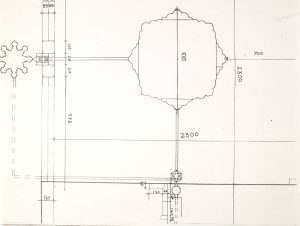 a drawing plan of the Lotus Garden showing the lotus-shaped pools