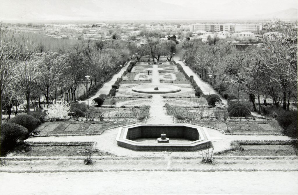 a view of the Bagh-i-Babur, Babur’s gravesite