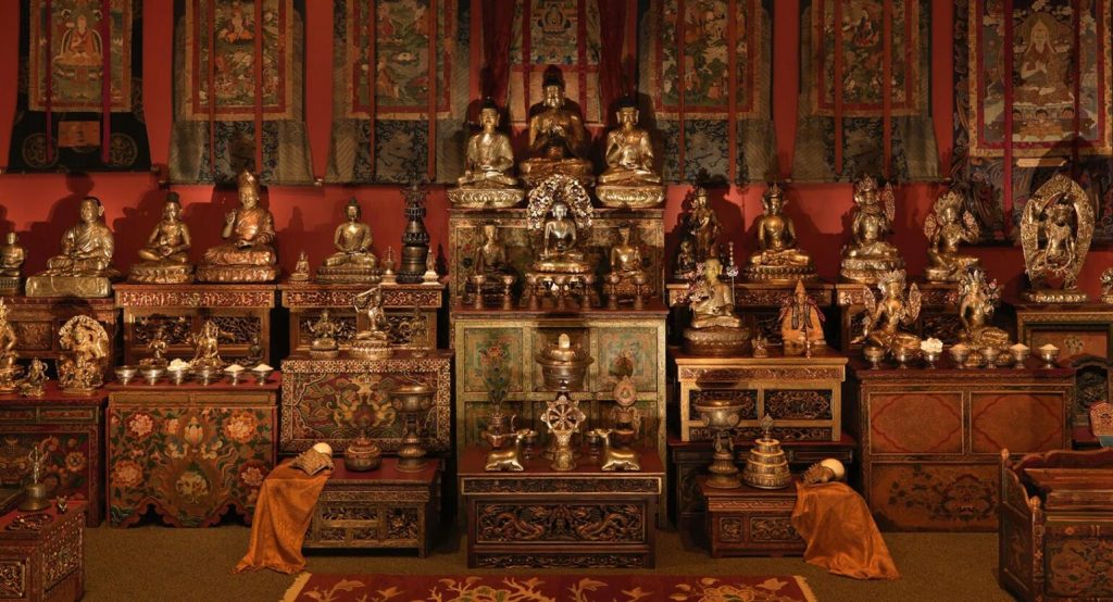 Tibetan Buddhist Shrine Room object detail photo