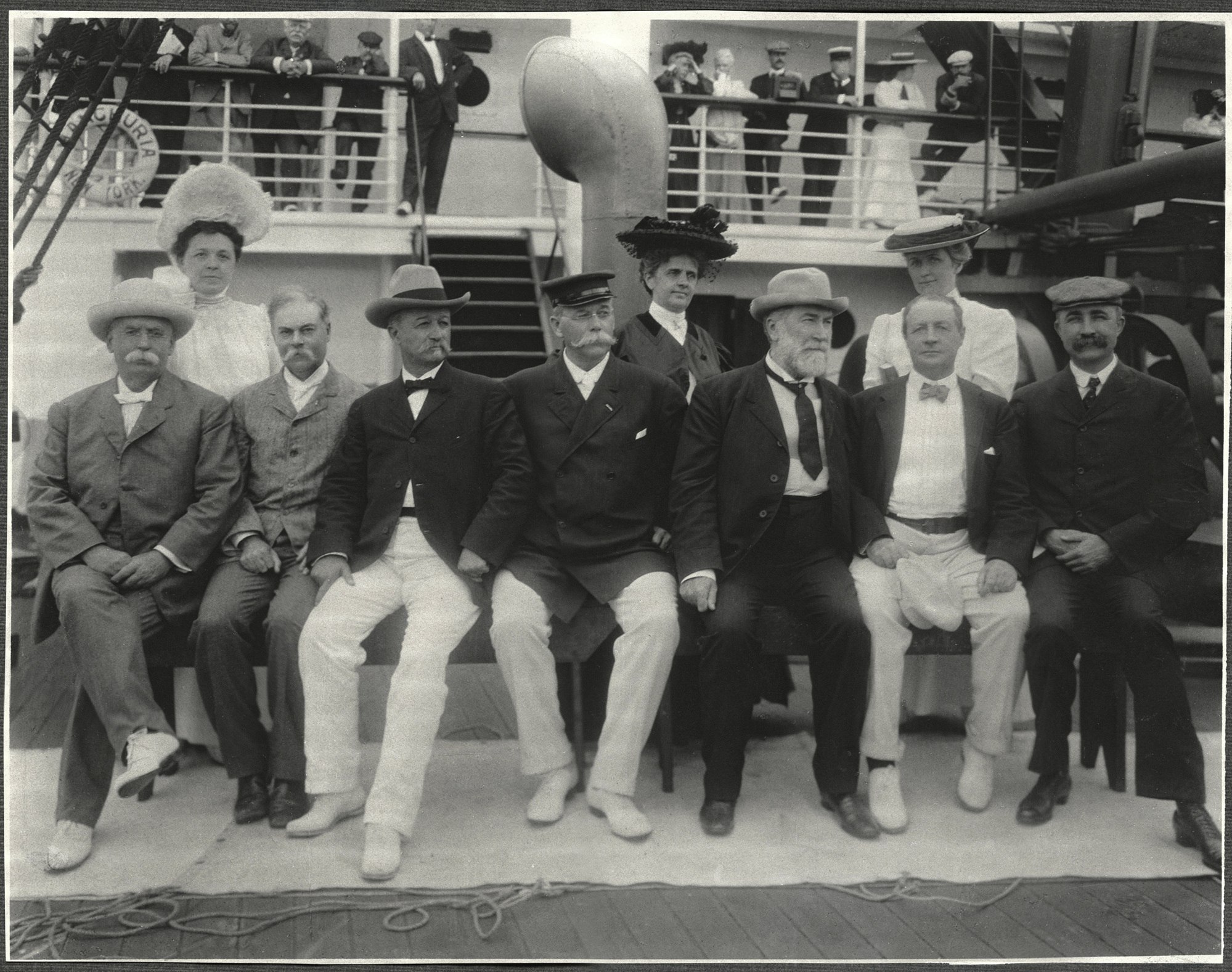 Senators and their wives aboard the SS Manchuria.