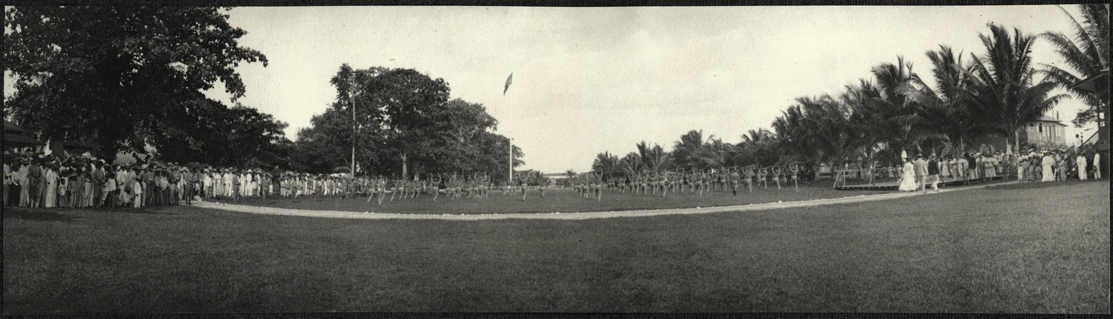 Zamboanga: American soldiers in formation on Zamboanga parade grounds