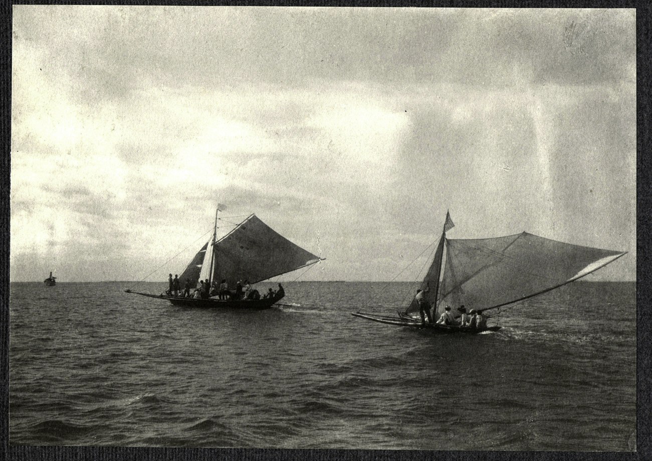 Two sailing bancas, likely at Bacolod