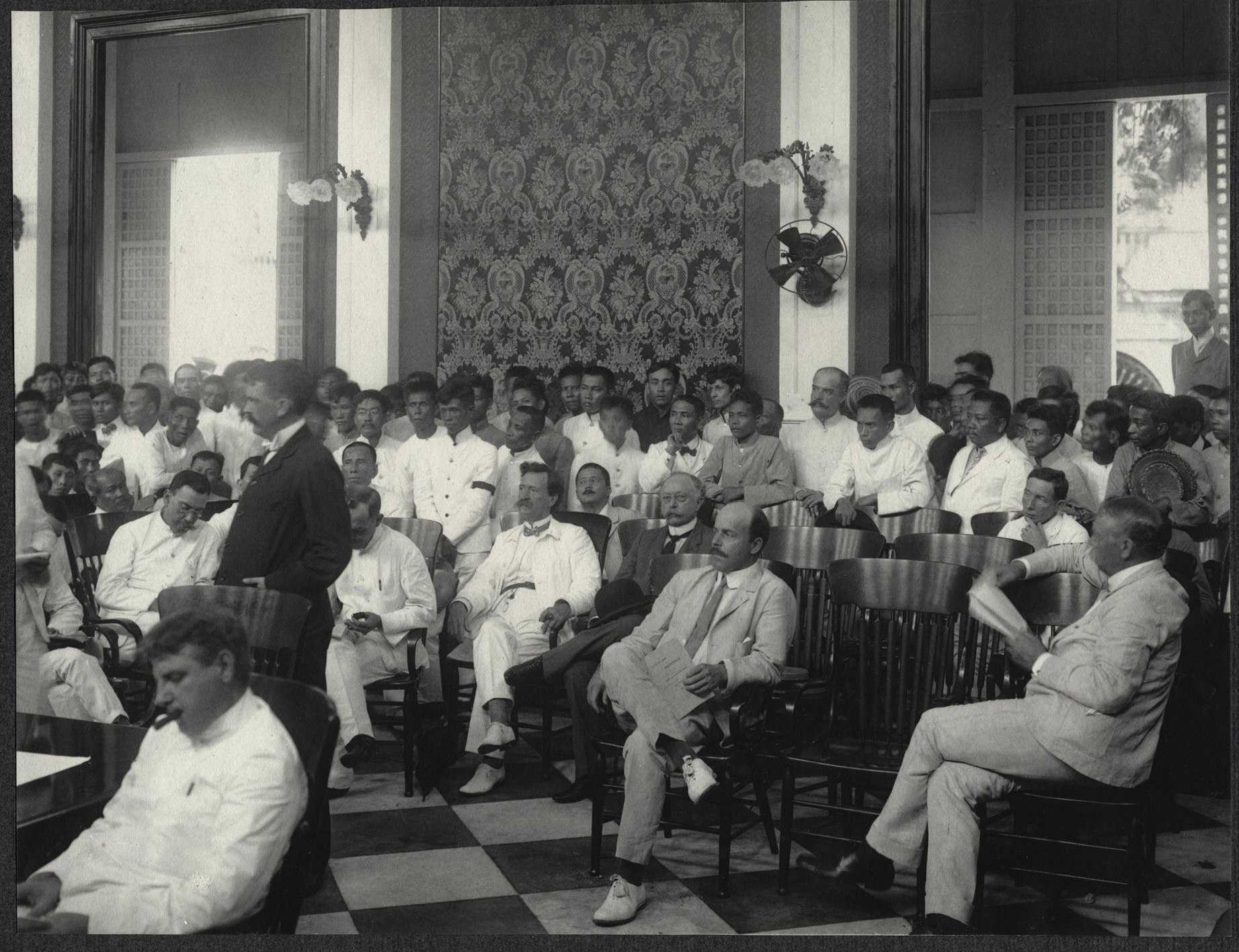 Manila: American and Filipino representatives in the Salon de Marmol of the Ayuntamiento de manila