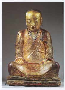 Guilded lacquer sculpture that contained the mummy of a monk