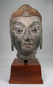 Bodhisattva head, hollow-core lacquer, private collection