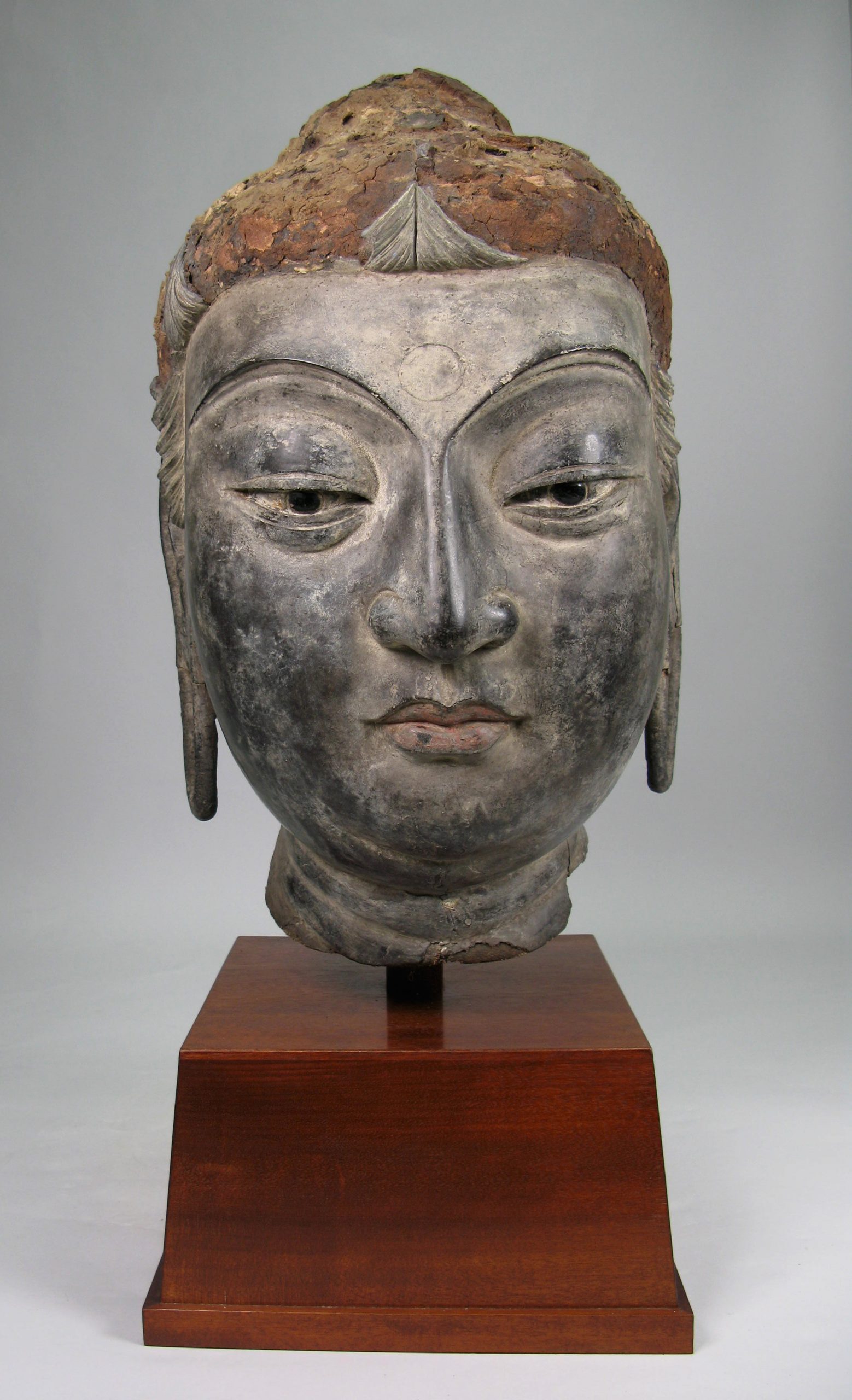 Bodhisattva head, hollow-core lacquer, private collection