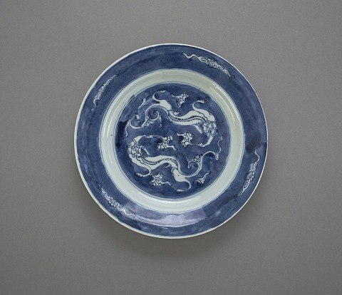 Dish with dragon design, one of a pair with F1992.7