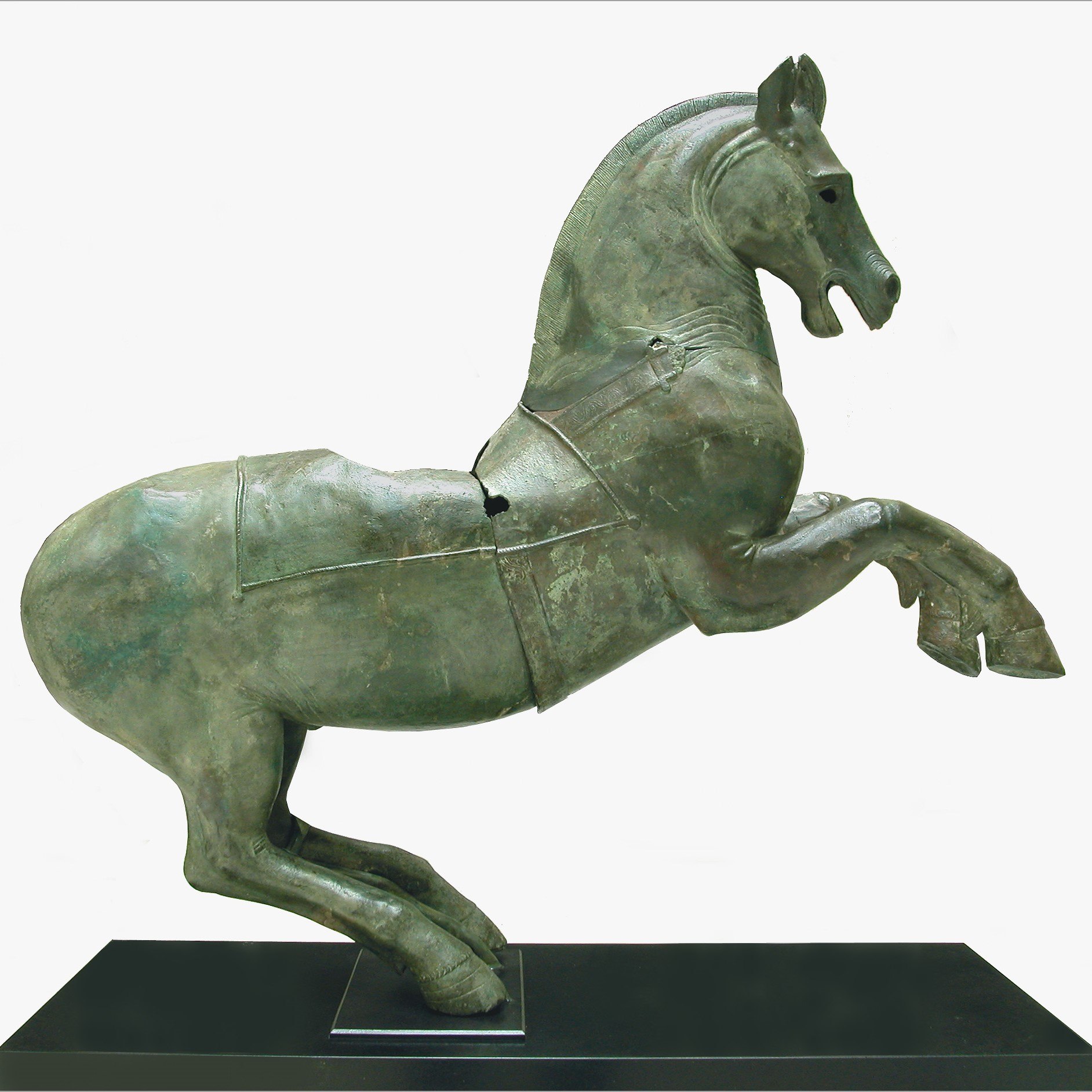 Bronze rearing horse with Himyaritic inscriptions
