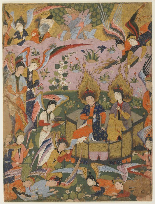 Detail, Angels Bow before Adam and Eve in Paradise