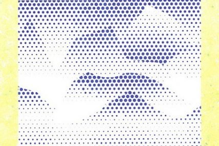dot painting of a mountain range