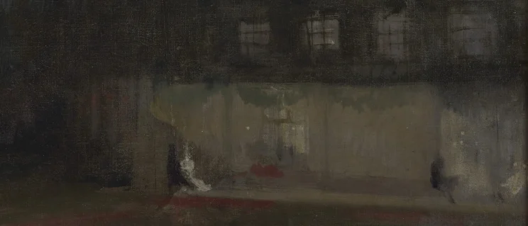 Rough painting of a dim garden
